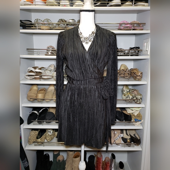 CLEARANCE Plisse Wrap Mini Dress - Picture 3 of 6